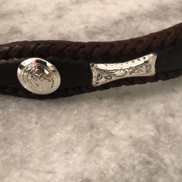 Vintage Nadine Western Belt Womens 32 Brown Leather Conchos Cowboy Rodeo USA - Picture 2 of 10